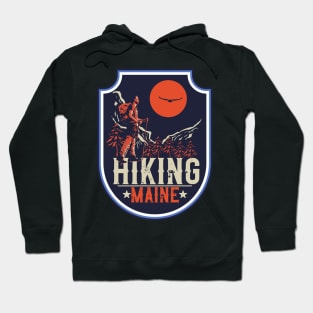 Hiking adventure wild retro exploring Maine Hoodie